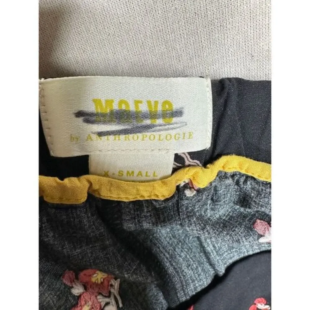 Anthropologie Maeve Floral Pleated Front Black Shorts Size‎ XS